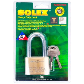 กุญแจลูกปืน SOLEX MACH2PLUSL50 50 มม.SOLEX 50MM MACH2PLUSL50 PB PADLOCK