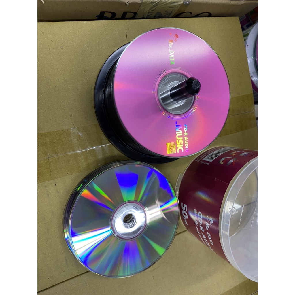 CD-R AUDIO MR.DATA ขนาดความจุ 700MB. แพ็ค 50 แผ่น