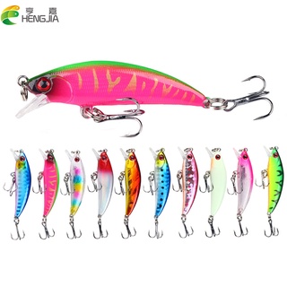 Hengjia เหยื่อตกปลาประดิษฐ์ แบบแข็ง ลิ้นสั้น ตา 3d 5.5 ซม. 4.8 กรัม 1 ชิ้น luminous Fishing Lure Sinking Artificial Baits