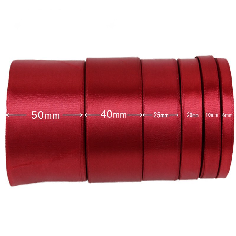 (22เมตร) ไวน์แดงริบบิ้นตกแต่งงานแต่งงานวันหยุดตกแต่งพรรคเสื้อผ้าอุปกรณ์แฮนด์เมด ทําเอง งานฝีมือ