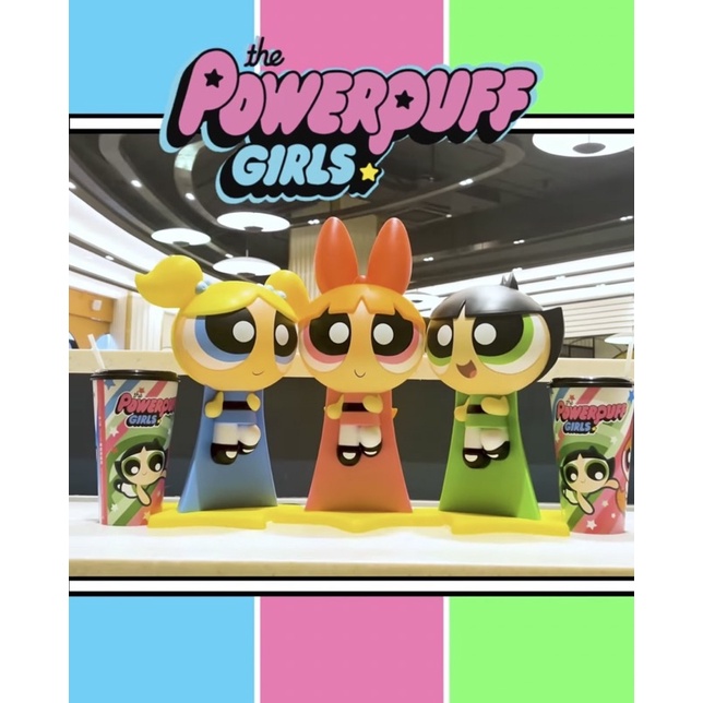 (ทักลด50%) The Powerpuff girls bucket set ถังป๊อปคอร์นpowepuffgirls  ถังป๊อปคอร์น the power puff girl