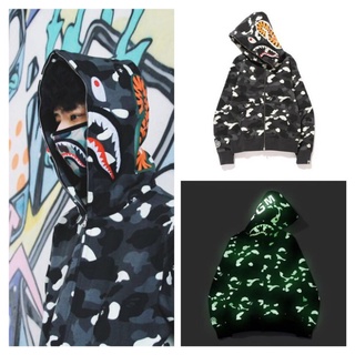 BAPE shark blacklight luminous camouflage sweater limited explosions