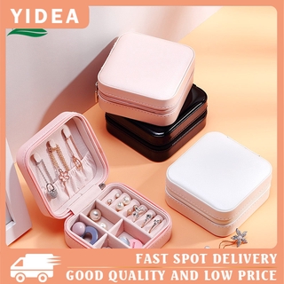 【YIDEA】กล่องเก็บเครื่องประดับ หนัง PU มีซิป ชั้นเดียว แบบพกพา