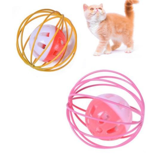 "ของเล่นแมว" กรงลูกบอลกระดิ่ง ตะกร้อใส่บอลกระดิ่ง