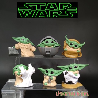 โมเดล โยดา Baby yoda Star War 6 ตัว  ขนาด 6 cm. ไม่มีกล่อง งานดี ตัวใหญ่ น่ารักมาก ราคาถูก