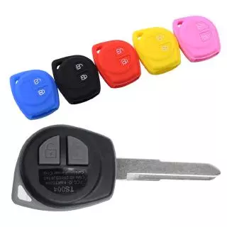 เคสรีโมตกุญแจรถยนต์ ซิลิโคน 2 ปุ่ม สําหรับ Suzuki Grand Vitara Swift Liana SX4 Alto Jimny Shell FOB