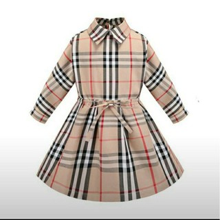 "พร้อมส่งในไทย" Burberry Style Dress แขนยาว