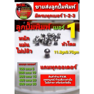 ลูกเบอร์1 หัวโดม ขนาด 4.5มม น้ำหนัก 11 เกรน .75 กรัม แม่น หนัก ไม่่ปลิว แถมทุกคำสั่งซื้อ ราคาพิเศษ