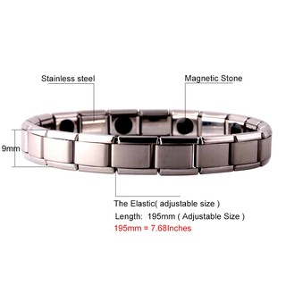 สร้อยข้อมือสุขภาพแม่เหล็กแมกนีติก  Magnetic Germanium Titanium Steel Bracelet 316L รุ่น :GG105