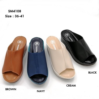 prettycomfort รองเท้าส้นเตารีด แฟชั่น หน้าสวม sm4108