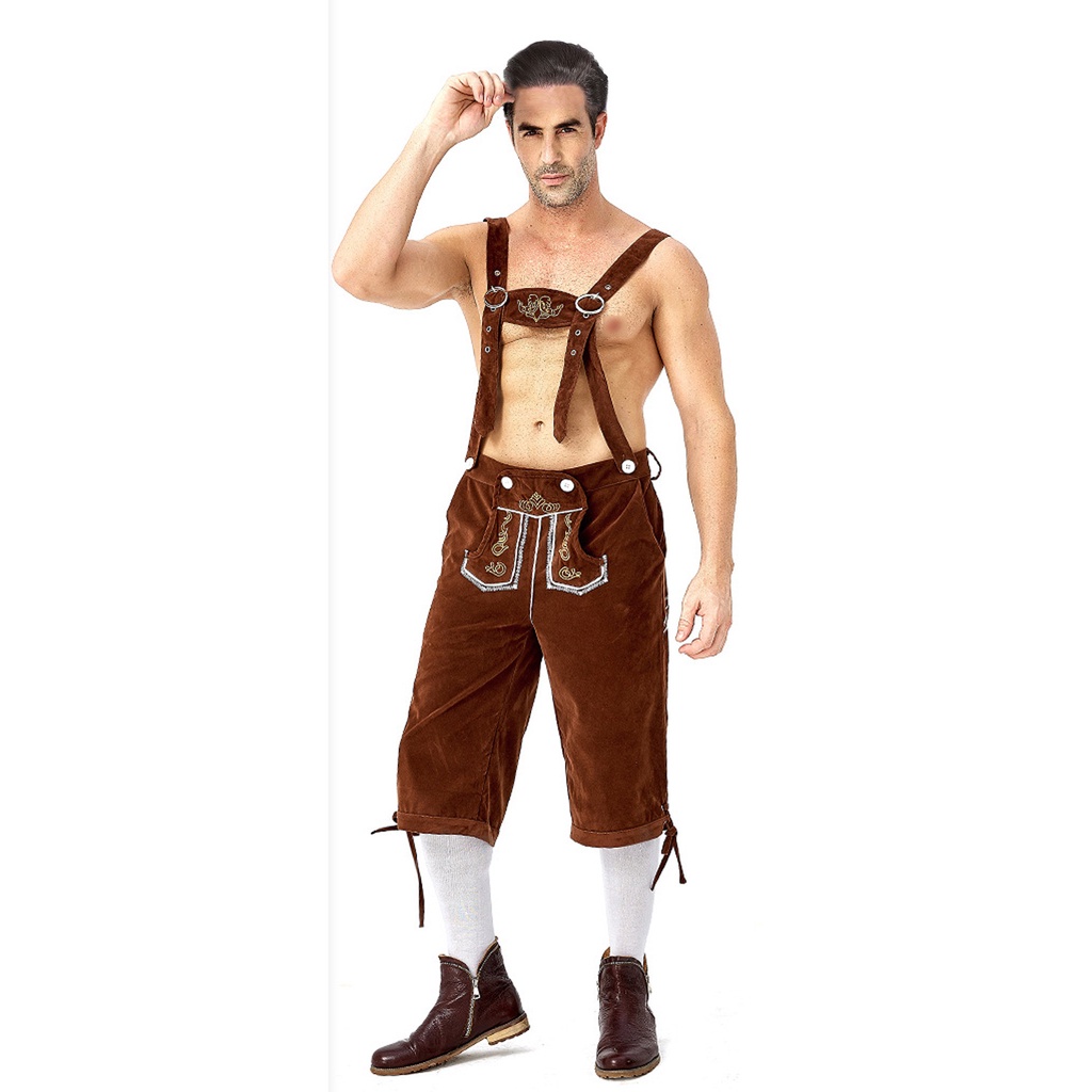 เสื้อผ้าผู้ชายคอสเพลย์  Halloween Costume German Oktoberfest Pants  Men&39;s  Stage  Overalls Clothing #2