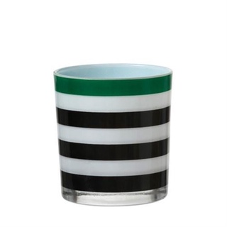 [สินค้าพร้อมส่งในไทย] อุปกรณ์ตกแต่งเทียนหอม Votive Holder Green With Black Stripes