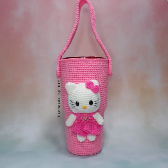 ถุงหิ้วแก้ว / ปลอกสวมแก้วเยติ ขนาด 30oz. ลายคิตตี้