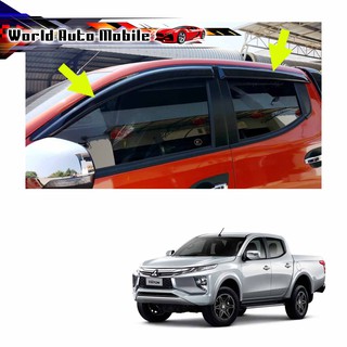 กันสาดฝน 4ประตู สีดำ Mitsubishi  L200 Triton MQ 4x2 4x4 ปี2019 - 2020