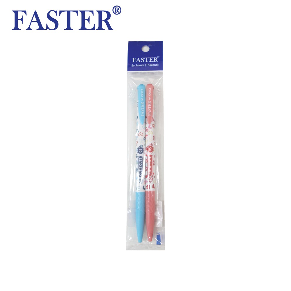 Faster (ฟาสเตอร์) ปากกา ปากกาลูกลื่น คิวท์ตี้ รุ่น CX512 ขนาดหัว 0.5มม. ( 12 ด้าม / กล่อง )