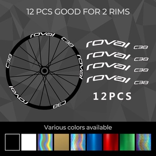 Roval-c38-disc-kit1 (8 หรือ 12 ชิ้น) สติกเกอร์ไวนิลโฮโลแกรม สําหรับติดตกแต่งล้อรถจักรยานเสือภูเขา และเสือหมอบ