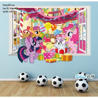 Wall Sticker สติ๊กเกอร์ติดผนัง 3D หน้าต่าง My Little Pony A (กว้าง70cm.xสูง50cm)