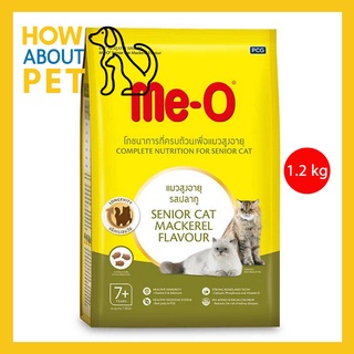 (1.2kg) Meo Senior 7+ Mackerel Flavor Cat Food มีโอ อาหารแมวแก่ อายุ 7+ ปีขึ้นไป รสปลาทู 1.2 กิโลกรัม