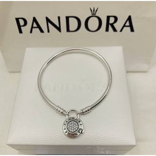 Pandora moment pave padlock clasp snake chain bracelet size16, 17, 18, 19, 20, 21 แท้100% ใน shopตอนนี้ราคา 4พันเศษค่ะ