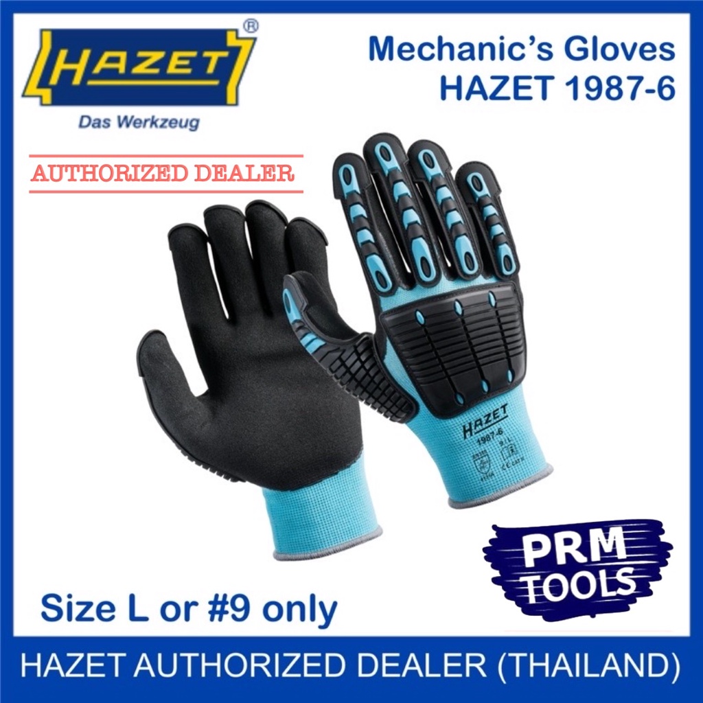 HAZET ถุงมือ ช่าง 1987-6 Mechanic’ Gloves เบอร์ 9 หรือ size L