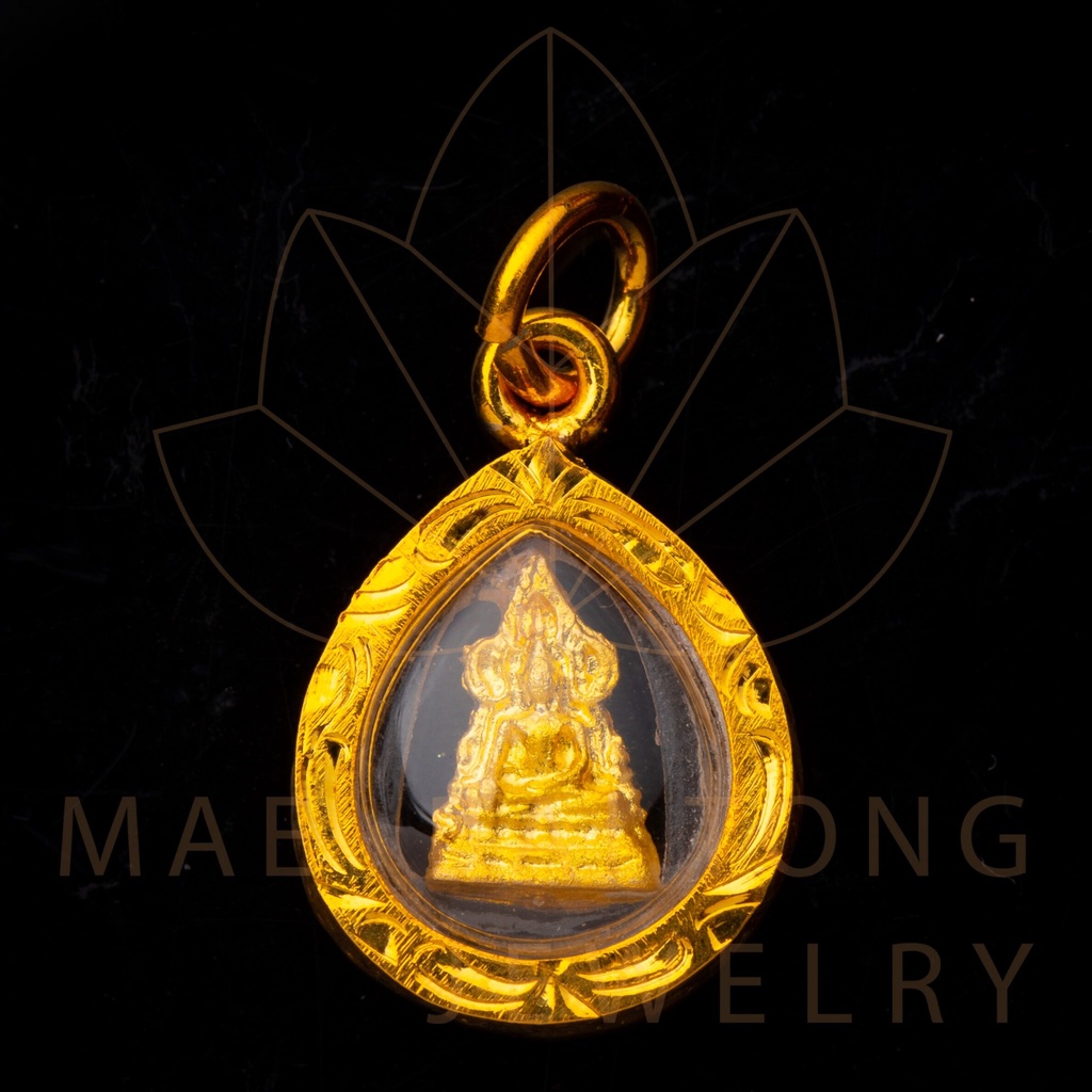 จี้พระ จี้พระพุทธชินราช  เนื้อทองเหลือง ทรงหยดน้ำ องค์เล็กจิ๋ว กรอบหนาแกะลาย งานทองหุ้ม 99.99% เกรดร้านทอง ราคาถูก Shopee Lazada