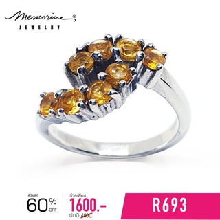 Memorine Jewelry แหวนเงินแท้ 925 ฝัง Citrine : R693