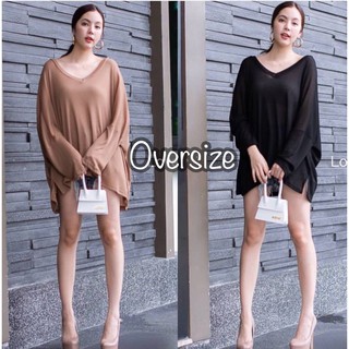 เสื้อผ้าคนอ้วน เสื้อOversize แพตเทรินทรงหลวม กึ่งมินิเดรส