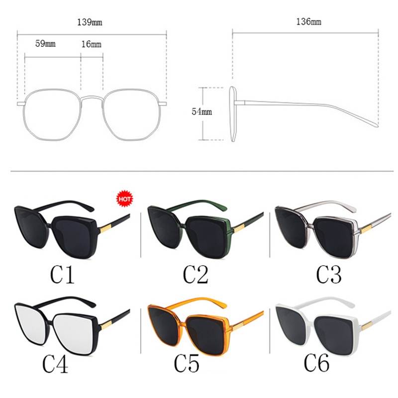 2021 New Fashion Square Sunglasses European and American Style Sunglasses, Personality Korean Version of The Net Red Glasses Cat Eye Sunglasses Trend #1