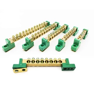 บัสบาร์ทองเหลือง บาร์กราวด์ Ground Bar ขนาด 9x6 และ 12x8 4-12 ช่อง