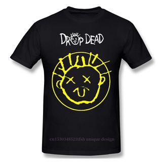 เสื้อยืดสีขาวเสื้อยืดแขนสั้นลําลอง ผ้าฝ้าย 100% พิมพ์ลาย Drop Dead Fred Smiley 1984 สําหรับผู้ชายS-4XL