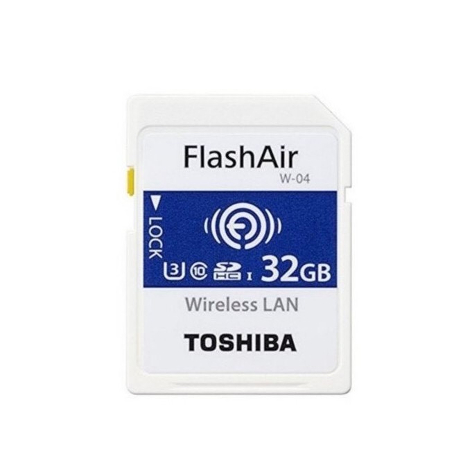 Toshiba FlashAir W-04_ 32 GB SDHC Class 10 Wireless WiFi Memory Card