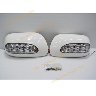 ครอบกระจก มองข้าง LED สีขาว วีออส vios อัลติส altis ยาริส yaris แคมรี่ camry อะแวนซ่า avanza 2001 - 2006 rcc