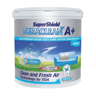 สีน้ำทาภายใน TOA SUPERSHIELD DURACLEAN A+ Base B กึ่งเงา 1 แกลลอน