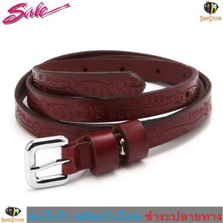 MiStyles เข็มขัด เข็มขัดหนังแท้ เข็มขัดผู้หญิง สไตล์วินเทจ Womens Genuine Leather Belt 0943(น้ำตาล) 2212(ดำ) 2165(แดง)