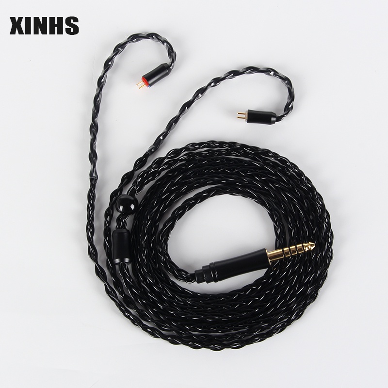XINHS 8 Core ทองแดงชุบเงิน HIFI อัพเกรดสาย 3.5 มม.ปลั๊กสีดําสายหูฟัง MMCX/0.78 มม.2Pin/QDC/TFZ