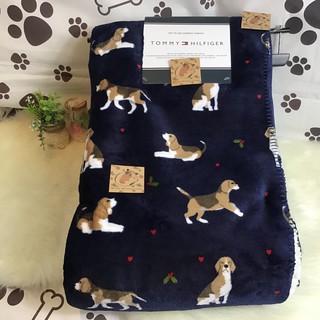 หมาบีเกิ้ล ผ้าห่มขนแกะ นำเข้าจาก อเมริกา ทอมมี่ ฮิลฟิกเกอร์ Tommy Hilfiger Beagle pet plush sherpa throw blanket