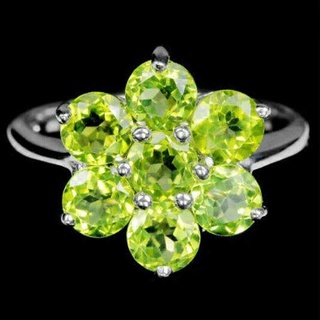 แหวนเงินแท้ 925 พลอยเพอริดอท peridot น้ำหนัก 1.94 กะรัต สวยไฟดีค่ะ