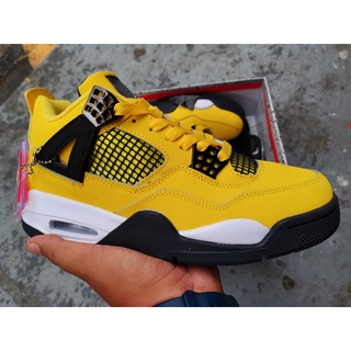 Jordan 4 "Lightning" บุรุษ สีเหลือง / สีเทา