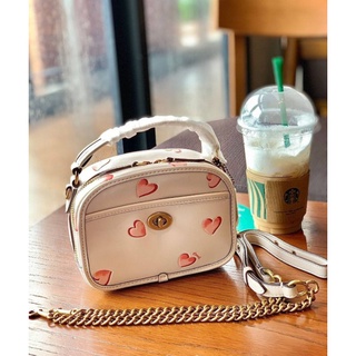 COACH LUNCHBOX TOP HANDLE WITH HEART PRINT ((C3920))