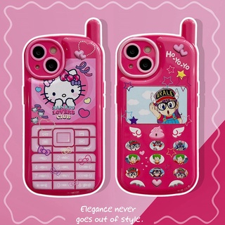 เคสโทรศัพท์มือถือ TPU นิ่ม กันรอยขีดข่วน ลายการ์ตูนแมว Hello Kitty สีชมพู สําหรับ iPhone 11 13 12 Pro Max