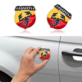 สติกเกอร์โลหะ ลายโลโก้แมงป่อง 3D สําหรับตกแต่งรถยนต์ Fiat Abarth Punto 124 125 125 500