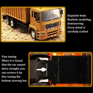 รีโมทคอนโทรล 8CH Dump รถบรรทุก RC Excavator รถของเล่น 2.4G วิศวกรรมยานพาหนะของเล่น 8 ช่อง Controller รถของเล่นเด็กของขวัญ