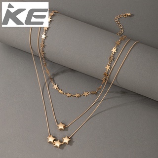 Jewelry Simple five-pointed star multi-layered necklace Clavicle chain for girls for women low