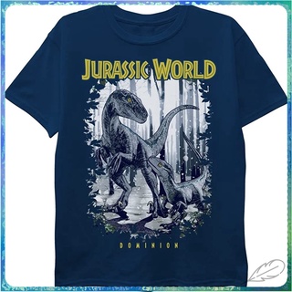 สินค้าขายดีรุ่นใหม่ เสื้อยืด พิมพ์ลาย Jurassic World Boys Dominion Raptor สําหรับเด็กผู้ชาย