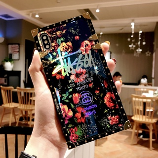 Oppo Realme X50 Pro Realme 6 Pro C11 C15 7 7i C17 Luxury Shockproof Fashion Style Floral Flower Square Phone Case Gift