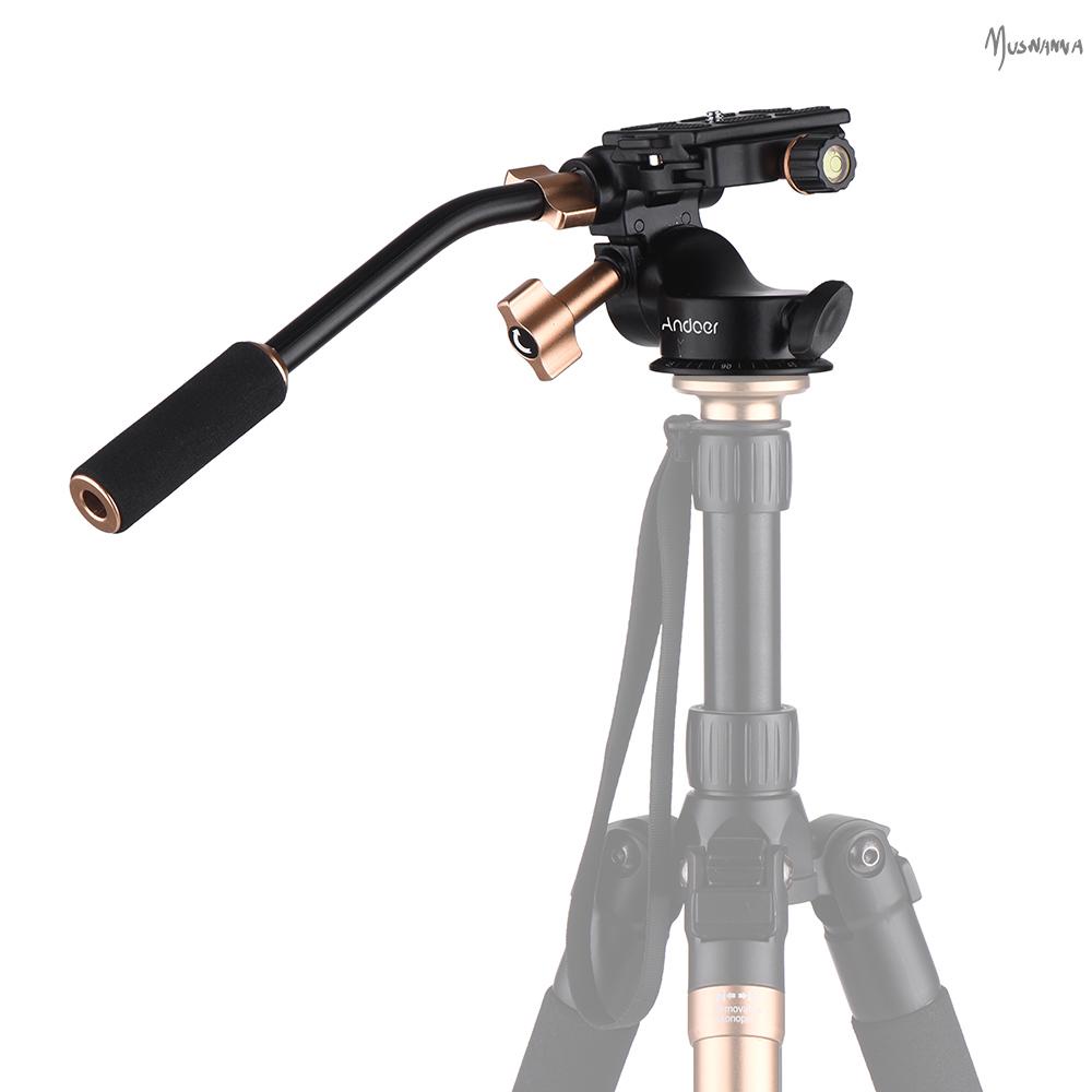 Andoer Q08S ขาตั้งกล้องอลูมิเนียม 3-Way Damping Hole พร้อมขาตั้งกล้อง Dslr Ildc รองรับ 360 Panoramic Shooting 1/4" Screw Monopod 6 กก.