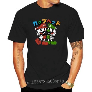 ขายดี เสื้อยืดลําลอง แขนสั้น พิมพ์ลายการ์ตูน Cuphead Bros AGcbok03CAepcm86 สไตล์คลาสสิก สําหรับผู้ชาย