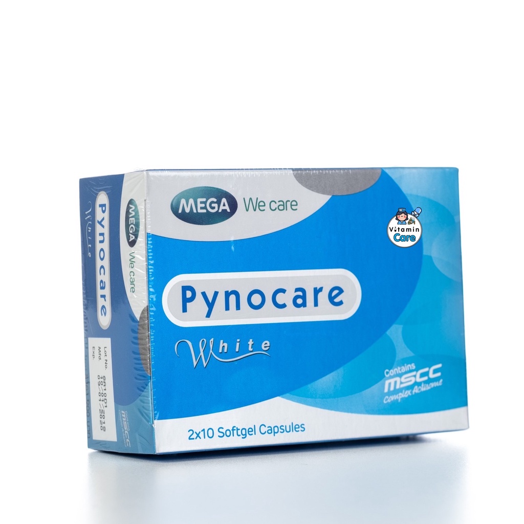 Exp.10/2025 (20 แคปซูล) ลดฝ้า กระ Mega We Care Pynocare White ไพโนแคร์ ไวท์