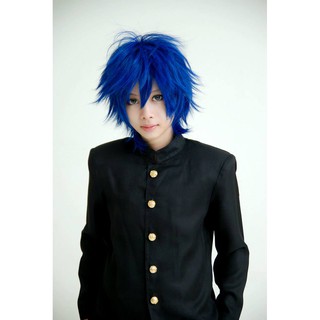 วิกผมสีน้ำเงินสั้นไคโตะ โวคาลอยด์ Cosplay Kaito Vpcaloid Wig 35CM