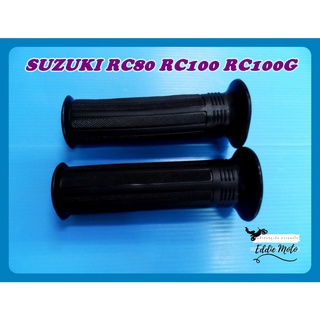 SUZUKI RC80 RC100 RC100G HANDLE GRIP RUBBER "BLACK"  // ปลอกมือ ปลอกแฮนด์ สีดำ สินค้าคุณภาพดี